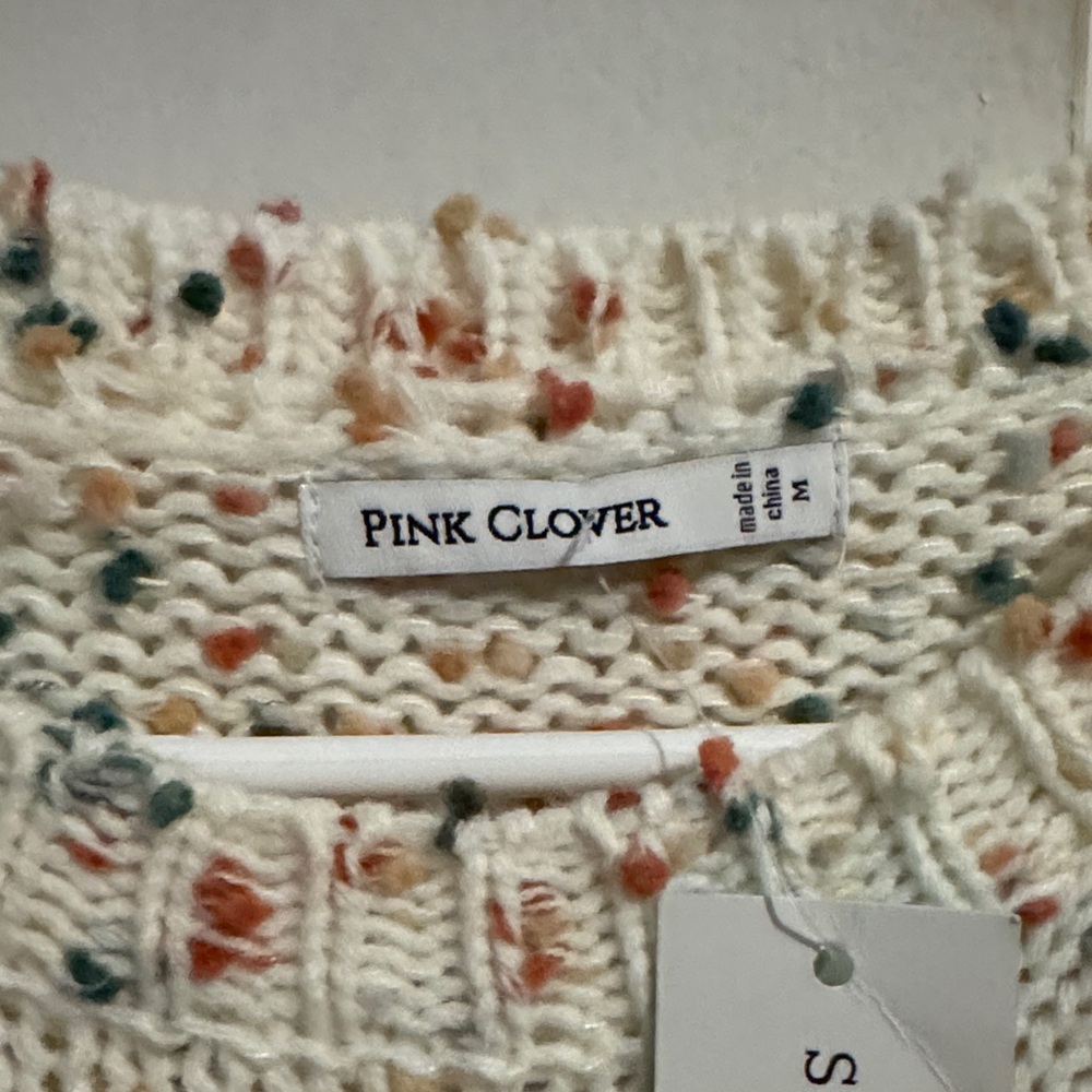 Pink Clover Cream Multicolor Speckled Sweater - Picture 2 of 4